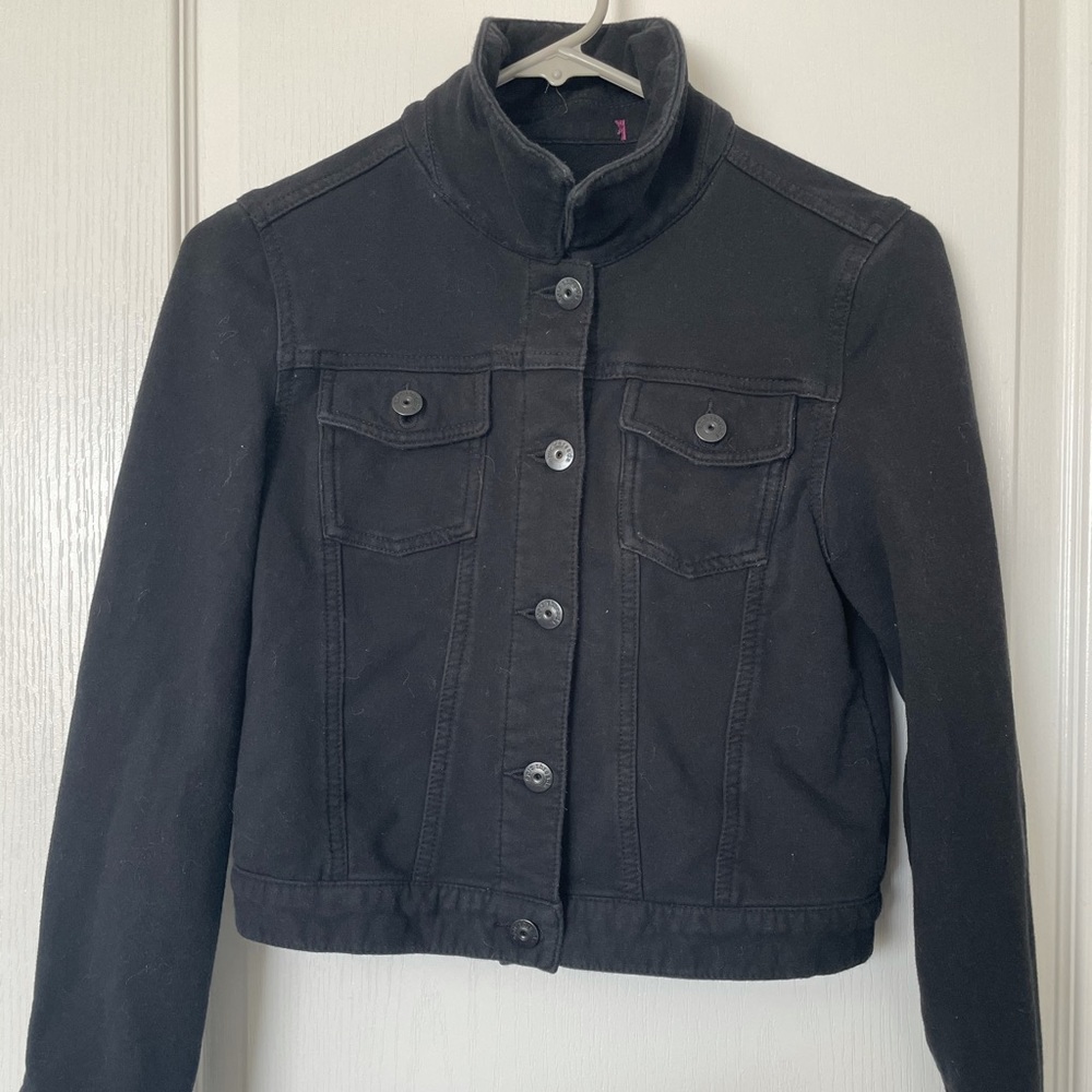 Black Faux Denim Jacket